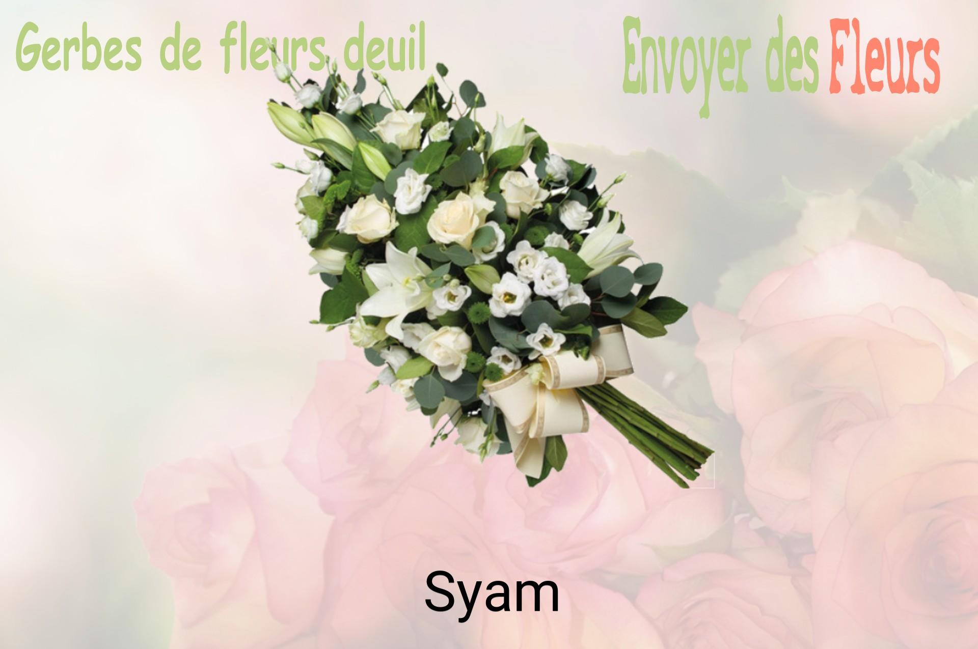Gerbe de fleurs de deuil livrée à Syam